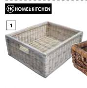 Home & Kitchen Natural Wicker Basket 485mm x 380mm x 175mm