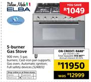ELBA 5-Burner Gas Stove 900mm