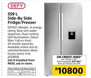 Defy 559Ltr Side-By-Side Fridge/Freezer DFF437