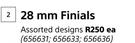 Designhouse 28mm Finials-Each