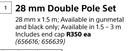 Designhouse 28mm Double Pole Set 28mm X 1.5m-Each