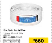 Flat Twin Earth Wire White-2.5mm