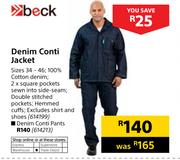 Beck Denim Conti Jacket Sizes 34-46