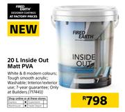 Fired Earth 20L Inside Out Matt PVA
