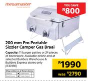 Megamaster 200mm Pro Portable Sizzler Camper Gas Braai