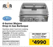 Alva 4-Burner Mojave Drop-In Gas Barbeque