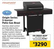 Megamaster Origin Series 3-Burner Patio Gas Braai
