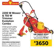 Wolf Garden 2200W Mower & 750W Trimmer Evolution Combo