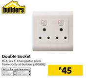 Builders 16A 4X4 Double Socket