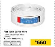 Flat Twin Earth Wire White-2.5mm 
