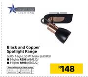 Bright Star 1-Light 50W Black And Copper Spotlight Range