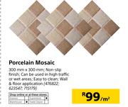 Porcelain Mosaic 300mm X 300mm-Per Sqm