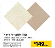 Nano Porcelain Tiles 600mm X 600mm-Per Sqm