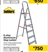 Builders 6 Step Aluminium Step Ladder 