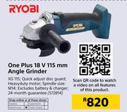 Ryobi One Plus 18V 115mm Angle Grinder XG115