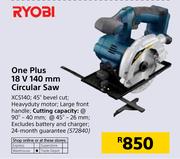 Ryobi One Plus 18V 140mm Circular Saw XCS140