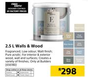 Fired Earth 2.5Ltr Walls & Wood