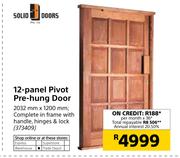 Solid Doors 12 Panel Pivot Pre-Hung Door-2032mm X 1200mm