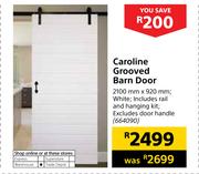 Caroline Grooved Barn Door White-2100mm X 920mm