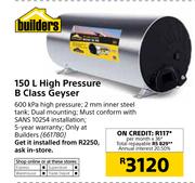 Buliders 150l High Pressure B Class Geyser 