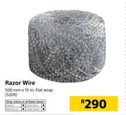 Razor Wire 500mm x 15m;Flat Wrap 