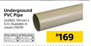 Underground PVC Pipe ULE420-110mm x 6m