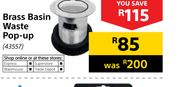 Brass Basin Waste Pop-Up
