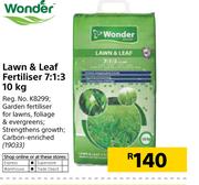 Wonder Lawn & Leaf Fertiliser 7:1:3-10Kg