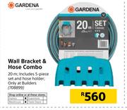 Gardena Wall Bracket & Hose Combo