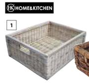 Home & Kitchen Natural Wicker Basket 485mm x 380mm x 175mm