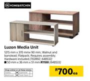 Home & Kitchen Luzon Media Unit 1215mm x 370mm x 90mm-Each