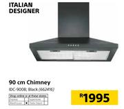 Italian Designer 90cm Black Chimney IDC 900B 