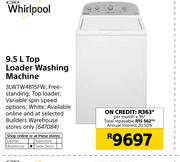 Whirlpool 9.5Ltr Top Loader Washing Machine