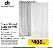 Designhouse Taped Curtains With Eyelets 260mm X 250mm