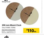 Designhouse 200mm Miami Clock Grey-Each