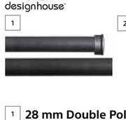 Designhouse 28mm Double Pole Set 28mm X 1.5m-Each