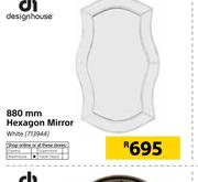 Designhouse 880mm Hexagon Mirror White