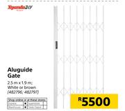 XpandaDIY Aluguide Gate 2.5m x 1.9m In White or Brown-Each