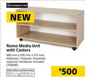 Home & Kitchen Romo Media Unit With Castors-680mm X 946mm X 372mm