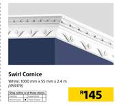 Swirl Cornice White-1000mm X 55mm X 2.4m