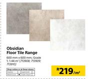 Obsidian Floor Tile Range-600mm X 600mm PSqm