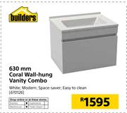 Builders 630mm Coral Wall-Hung Vanity Combo