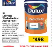 Dulux Easycare Washable Matt Acrylic Paint White-20Ltr