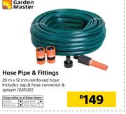 Garden Master Hose Pipe & Fittings-20m x 12mm