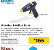 Rapid Glue Gun & 6 Glue Sticks