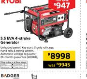 Ryobi 5.5 KVA 4 Stroke Generator
