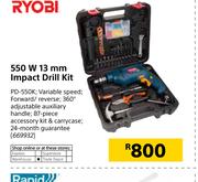 Ryobi 550W 13mm Impact Drill Kit