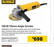 Dewalt 730W 115mm Angle Grinder DWE4010