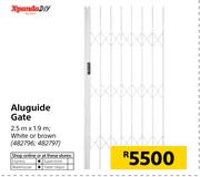 XpandaDIY Aluguide Gate 2.5m x 1.9m In White or Brown-Each
