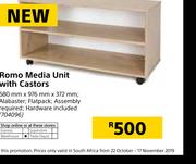 Home & Kitchen Romo Media Unit With Castors-680mm X 946mm X 372mm